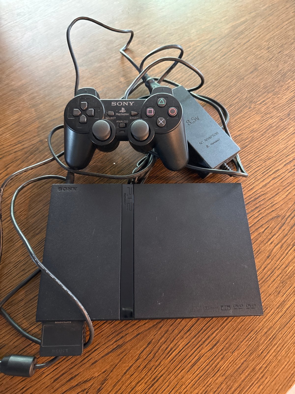 Sony PlayStation 2 (PS2) Slim met controller, Gebruikt, Zwart, Ophalen of Verzenden, Met 1 controller