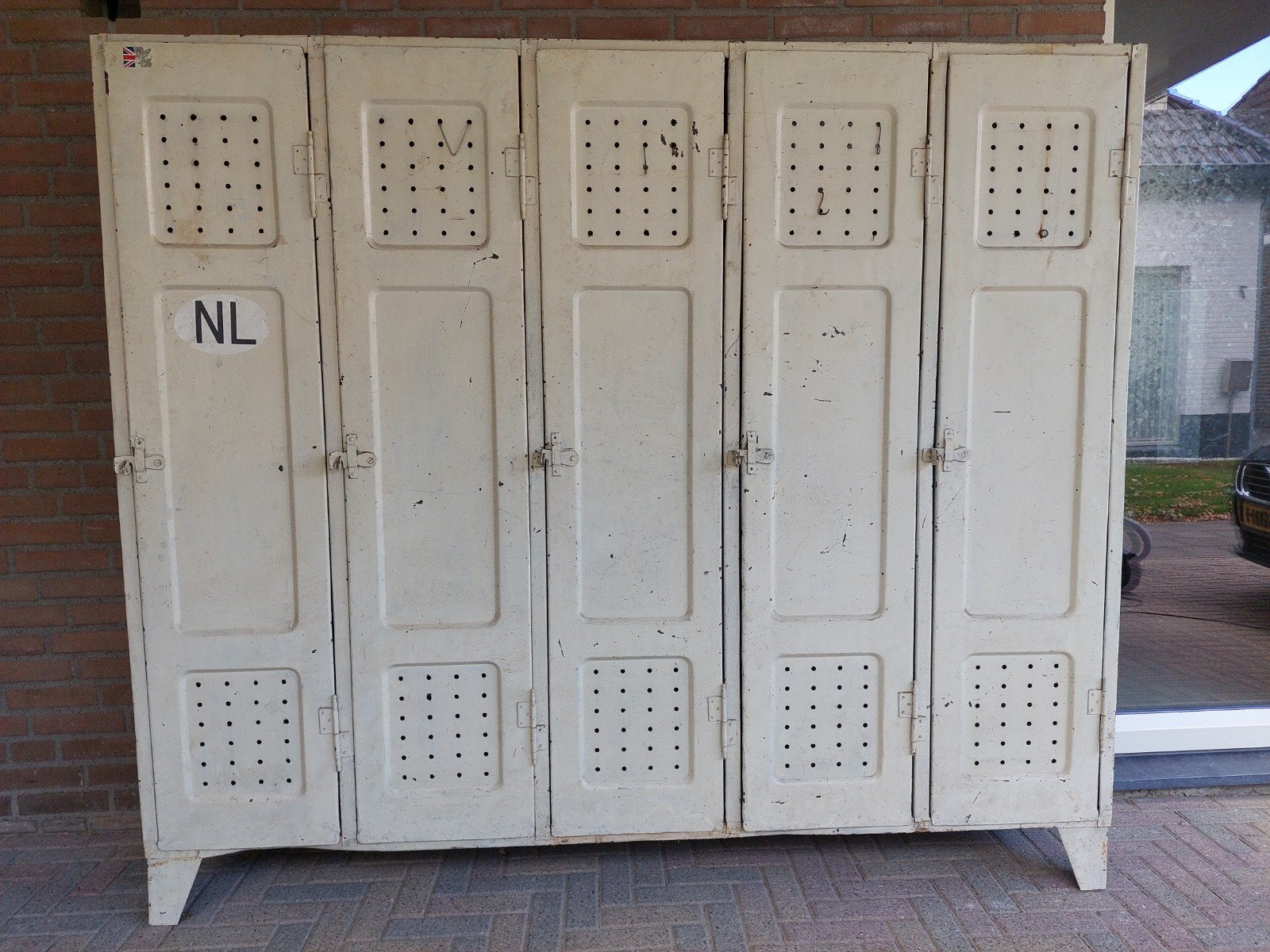Vintage metalen lockerkast - Industriële stijl, Ophalen, Gebruikt, Industrieel