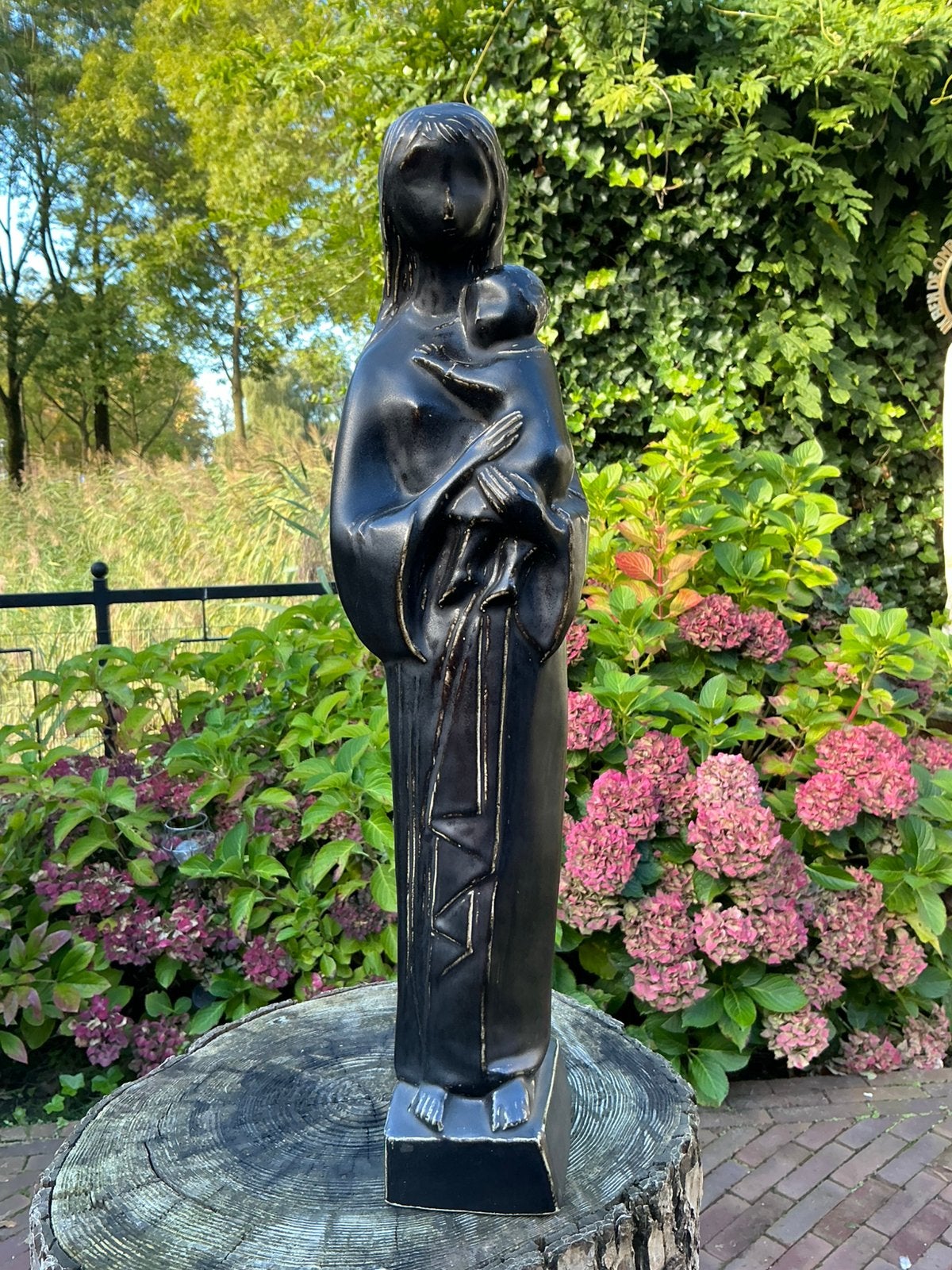 Prachtig zwart Mariabeeld ❤️ Maria met kindje, Ophalen of Verzenden