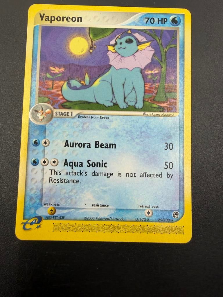 Vaporeon Pokémon Kaart - 2003 Eevee Evolutie, Ophalen of Verzenden, Gebruikt, Losse kaart