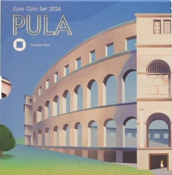 BU set Kroatië 2024 - 1 cent t/m 2 euro - Blister Pula, Verzenden, Overige landen, Overige waardes, Setje