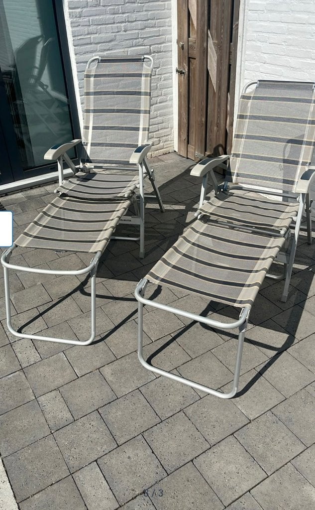 2 Vrijbuiter kampeerstoelen met relaxdeel heren/dames, Ophalen, Zo goed als nieuw, Campingstoel