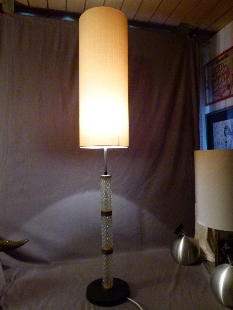 vintage staande lamp mid-century 60er, Huis en Inrichting, Lampen | Vloerlampen, Ophalen, Gebruikt, 100 tot 150 cm, Glas