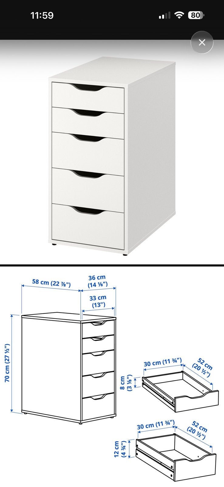 Alex ladekast wit. Nieuw in doos, Huis en Inrichting, Ophalen, Minder dan 50 cm, 5 laden of meer, Nieuw