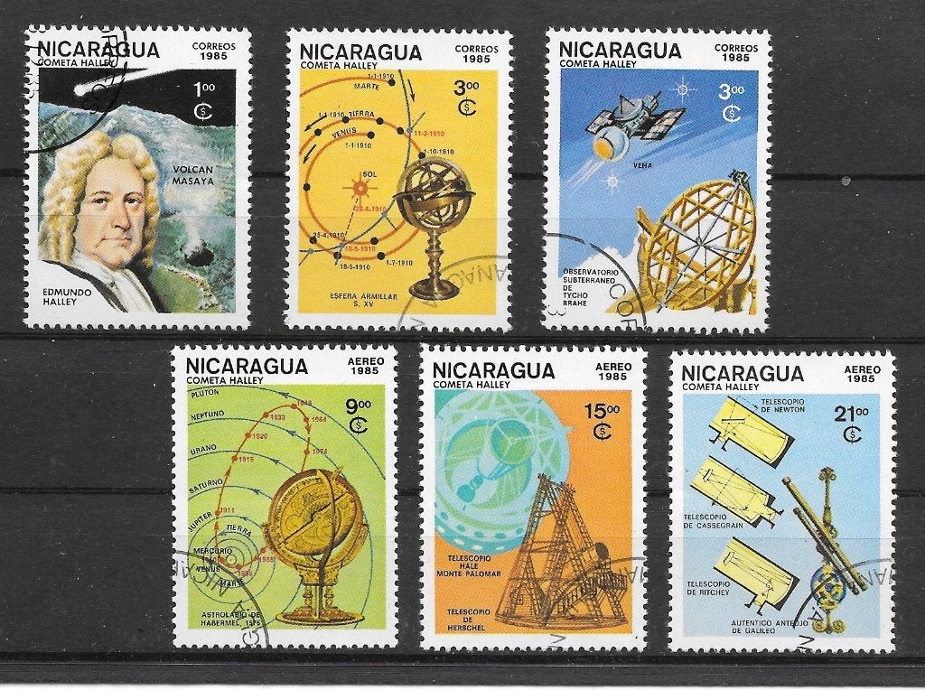 Nicaragua 1985 Komeet van Halley, Verzenden, Gestempeld, Midden-Amerika