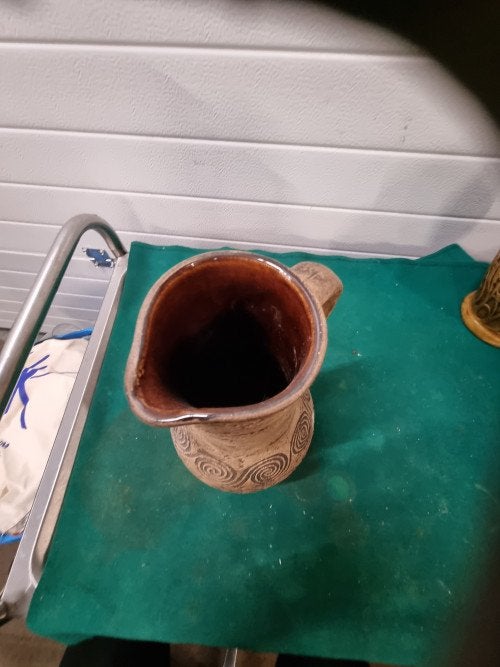 kruik west duitse jasba keramiek azteekse flagon vaas, Ophalen of Verzenden