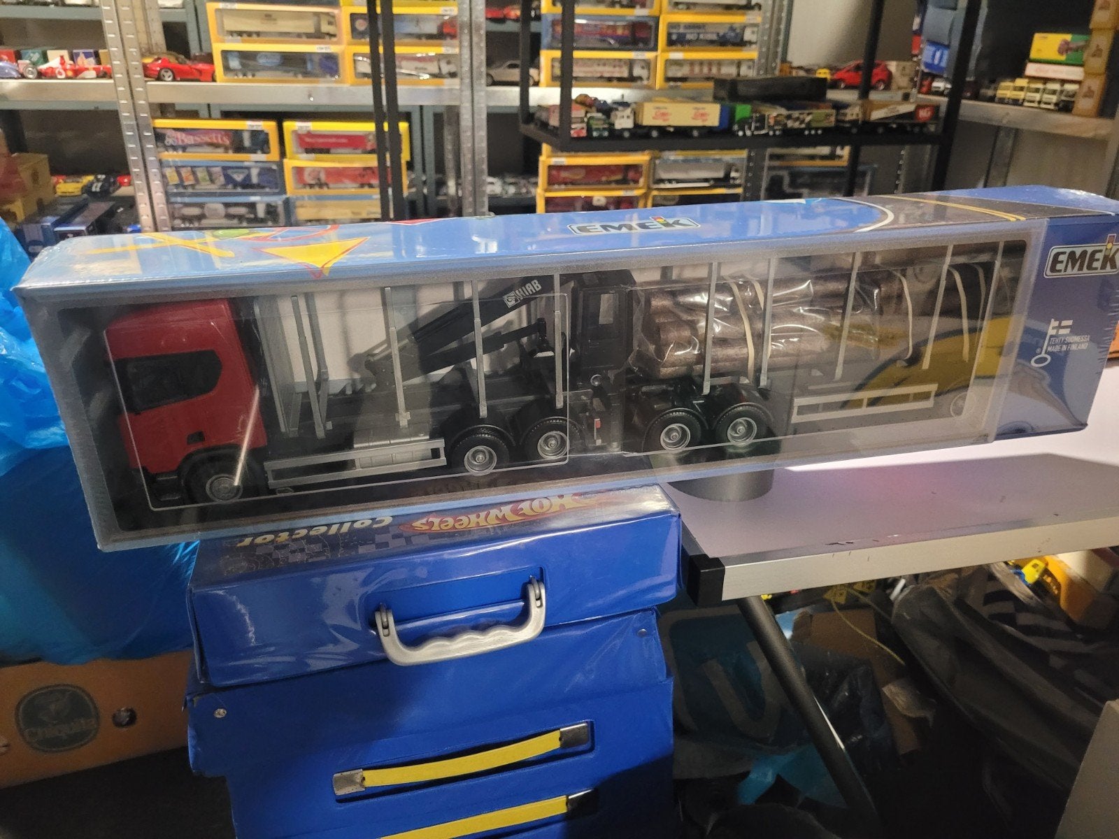 Scania combinatie boomtransport, Hobby en Vrije tijd, Overige merken, Emek, Nieuw, Ophalen of Verzenden