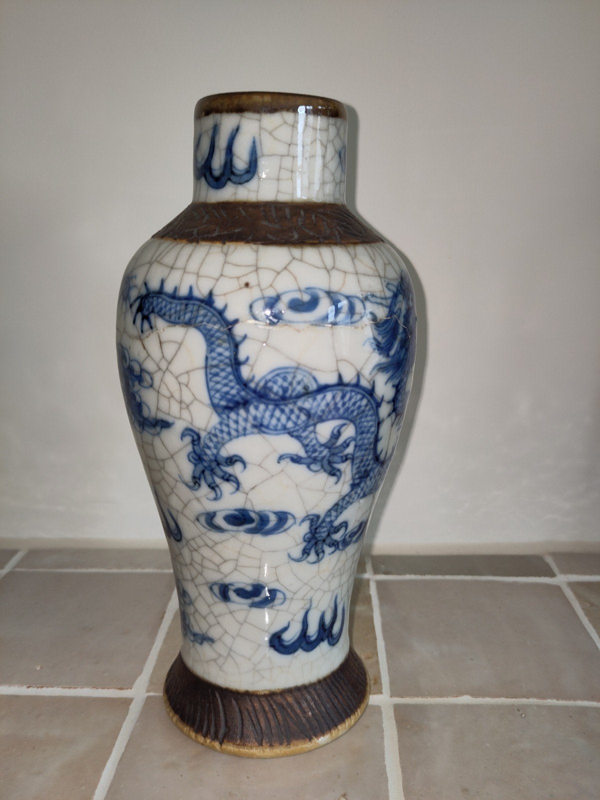 Chinese crackle-ware vaas, laat 19de/begin 20ste eeuw, Ophalen of Verzenden