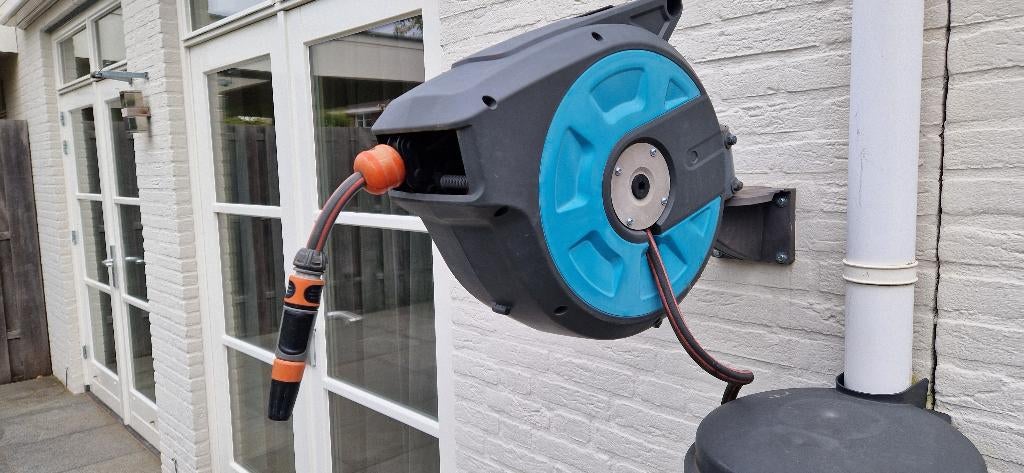 Gardena automatische slanghaspel 15 m, Ophalen of Verzenden, Gebruikt, Tuinslanghaspel