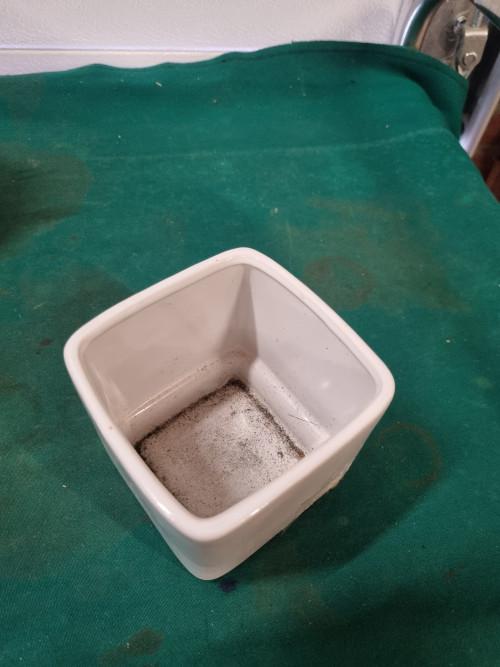 bloempot wit zilver vierkant, Ophalen of Verzenden, 'T Olde Gre-j, Info@toldegrej.nl, Endepoelstraat 20f Didam
