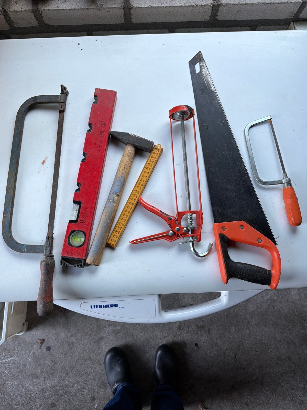 Diverse handgereedschappen - Zagen, hamer, waterpas, kitspui, Doe-het-zelf en Verbouw, Ophalen of Verzenden, Gebruikt, Zaag