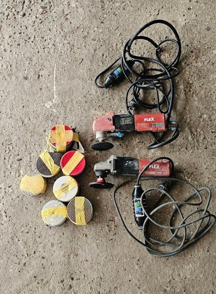 Flex natte steenslijp polijstmachine, haakse slijper, pads, Ophalen, Gebruikt, 1000 watt of meer, Haakse handslijpmachine