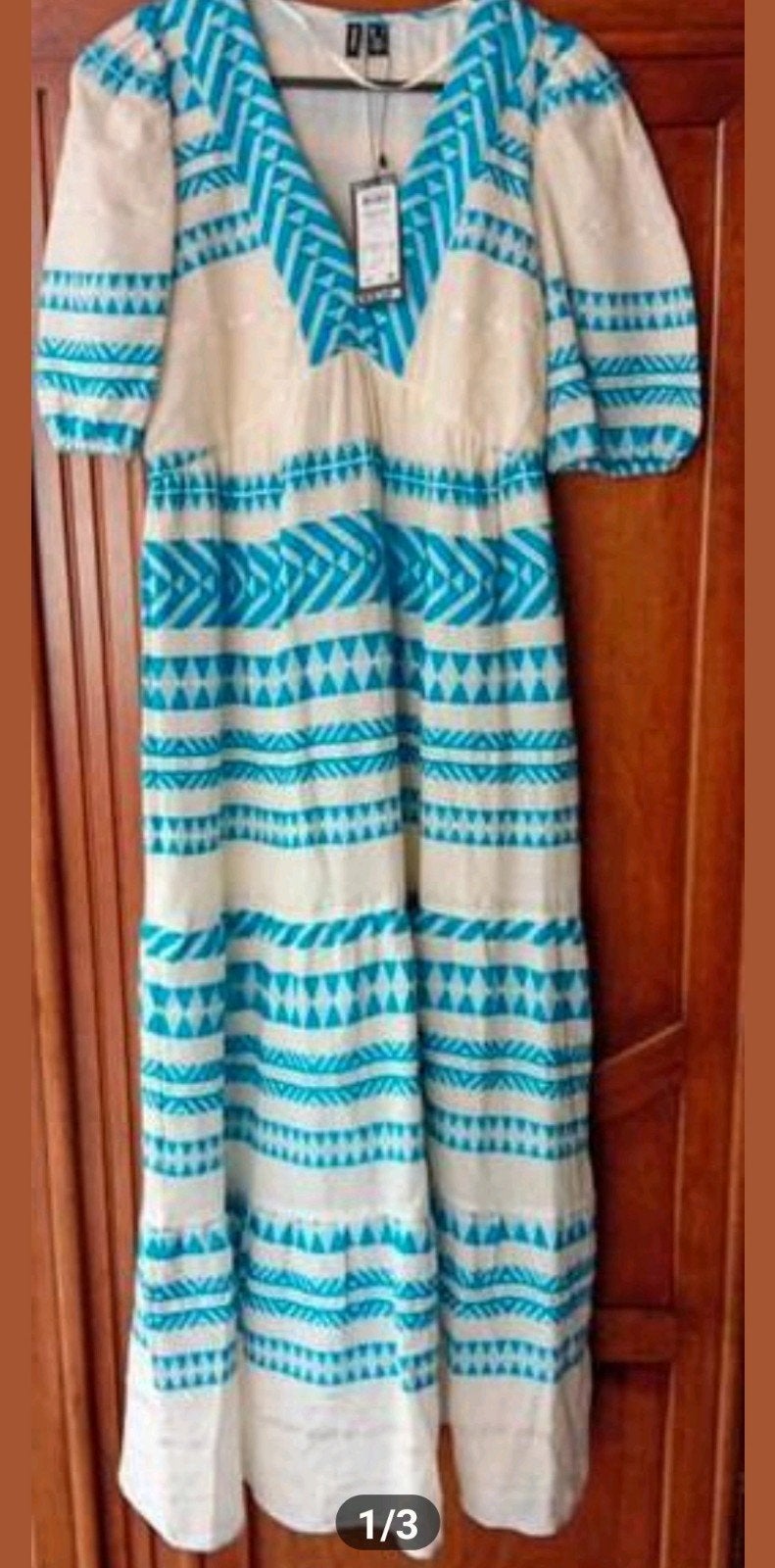 Vero Moda nieuwe Maxi Jurk Ibiza Blue Maat S, Blauw, Vero Moda, Nieuw, Ophalen of Verzenden