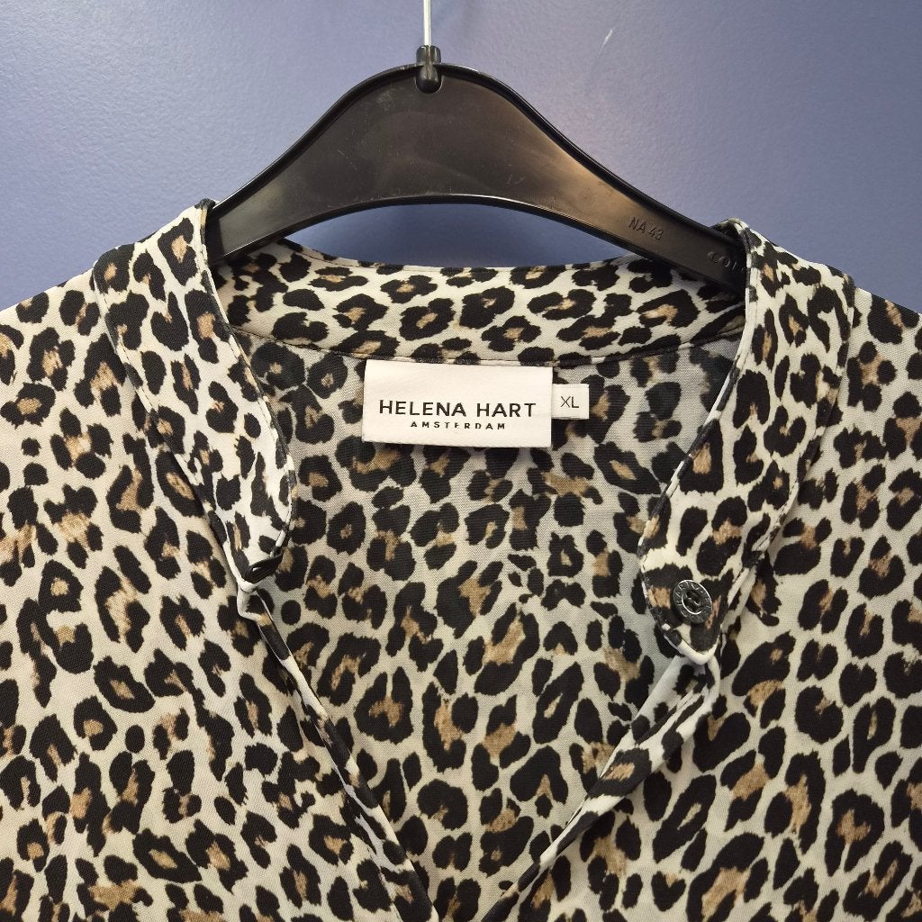 Helena Hart Amsterdam top XL Panterprint 3/4 mouw art 52300, Kleding | Dames, Postbus 123, 1000 AC Amsterdam, Meerkleurig, Maat 46/48 (XL) of groter