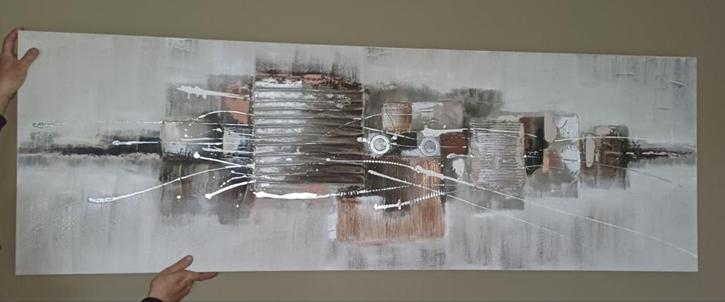Abstract Schilderij - Modern Kunstwerk voor aan de Muur, Ophalen