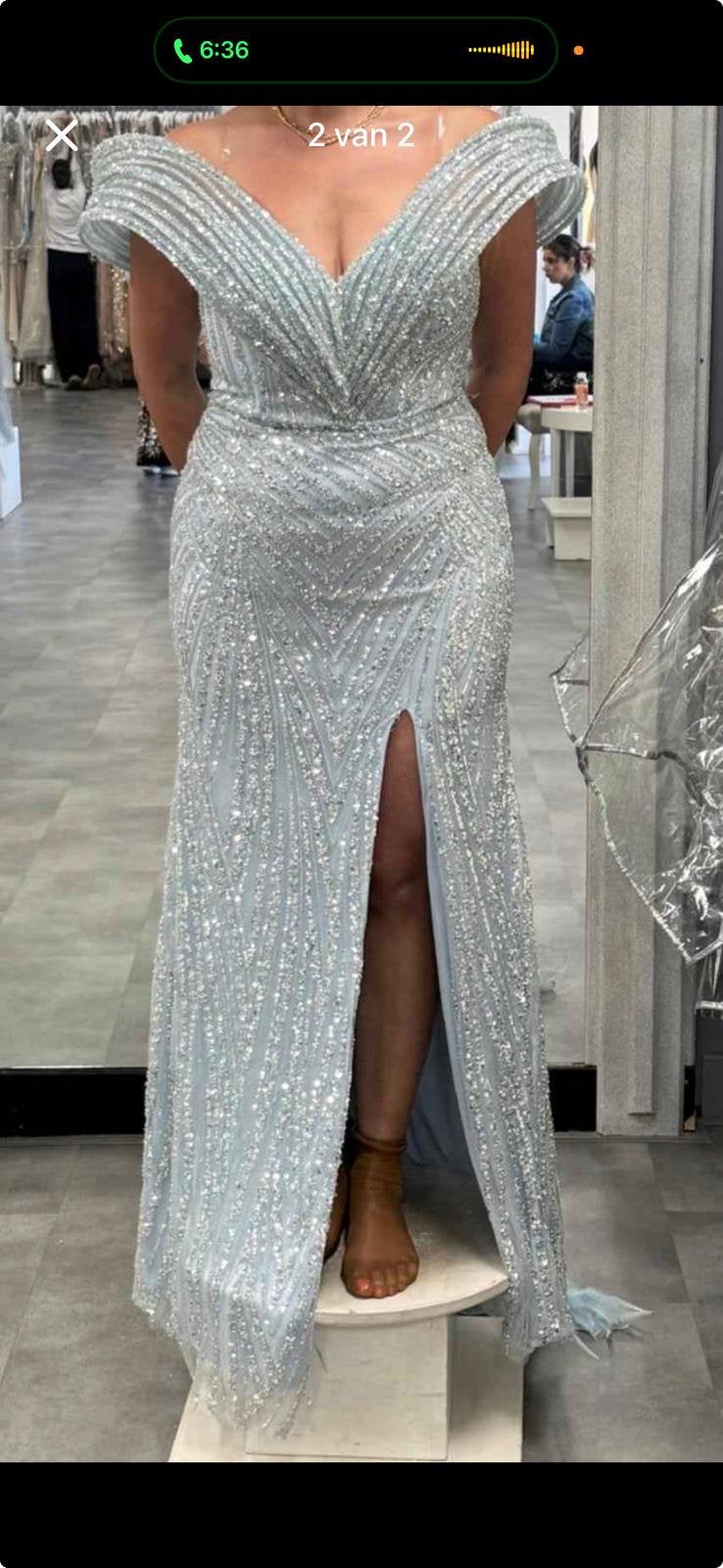 Galajurk abiye eveningdress maat S 38, Maat 38/40 (M), Galajurk, Blauw, Ophalen of Verzenden