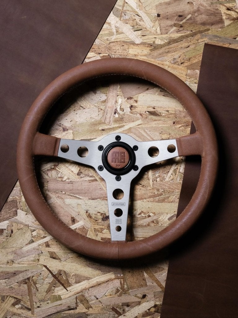 Momo Prototipo heritage stuur sportstuur 350mm bruin tobacco, Auto diversen, Ophalen of Verzenden