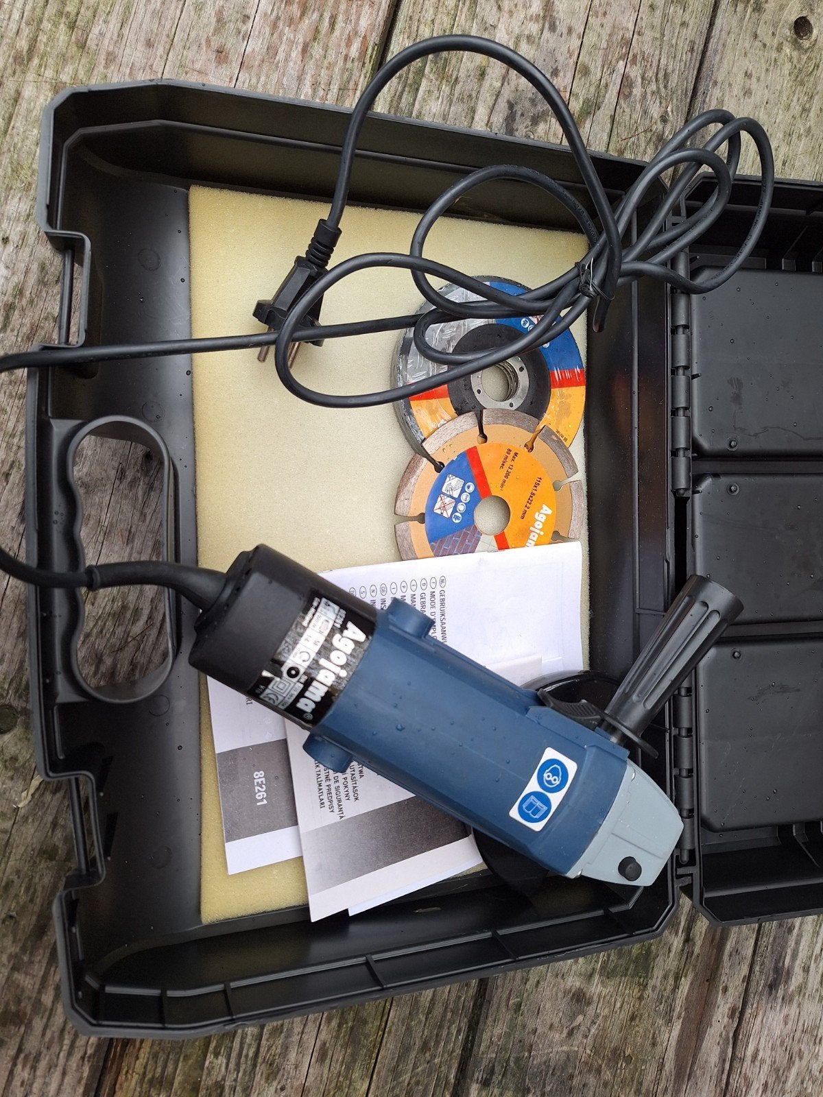 Haakse slijper Agojama met accessoires en koffer, Doe-het-zelf en Verbouw, Ophalen of Verzenden, Nieuw, Haakse slijper, Overige merken