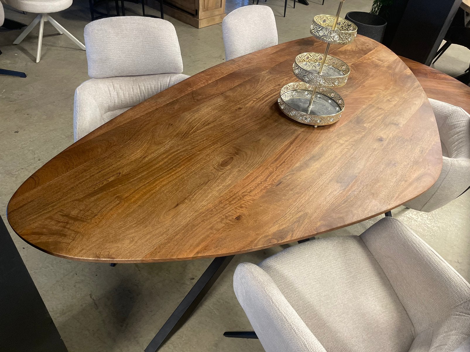 CHEFMEUBEL ORGANISCH TAFEL VOORRAAD MANGO WALNOOTLEEGVERKOOP, Bruin, Nieuw, Ophalen of Verzenden, Modern