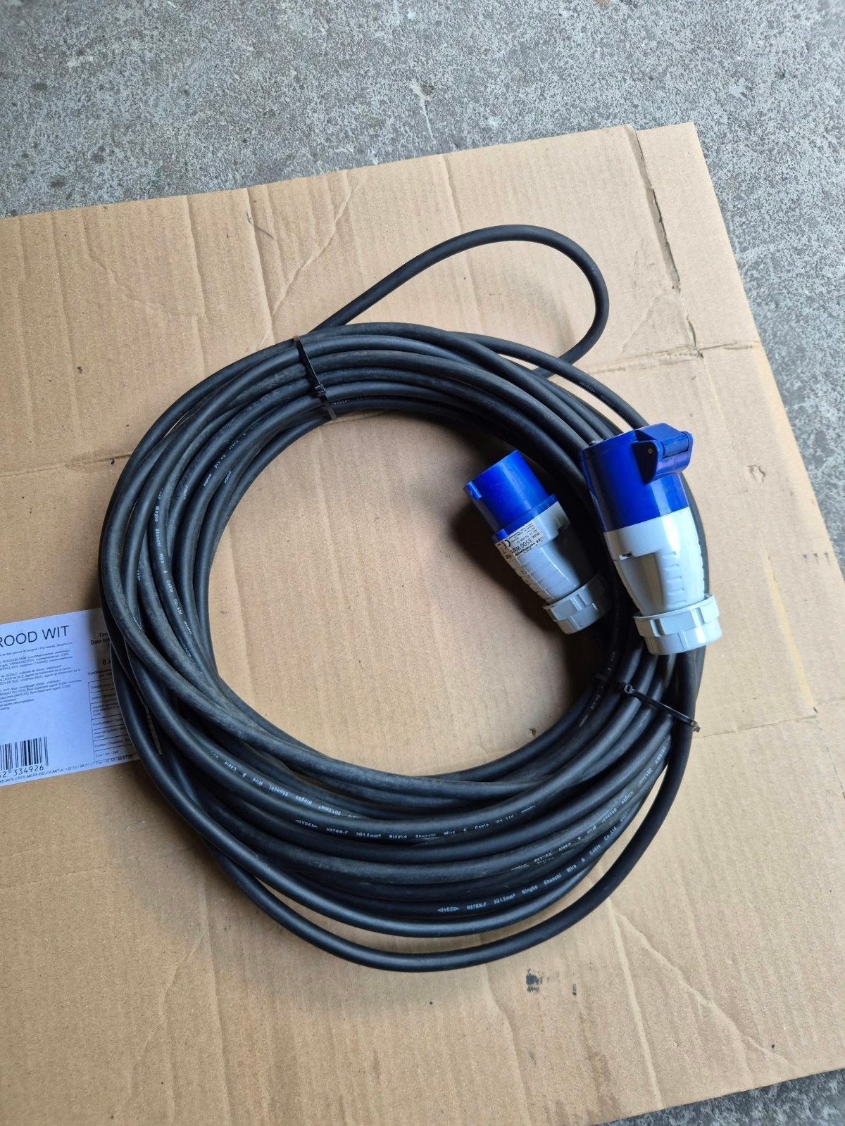 Verlengsnoer  - 20 meter, Ophalen of Verzenden, Zo goed als nieuw, Overige merken, Kabel of Snoer