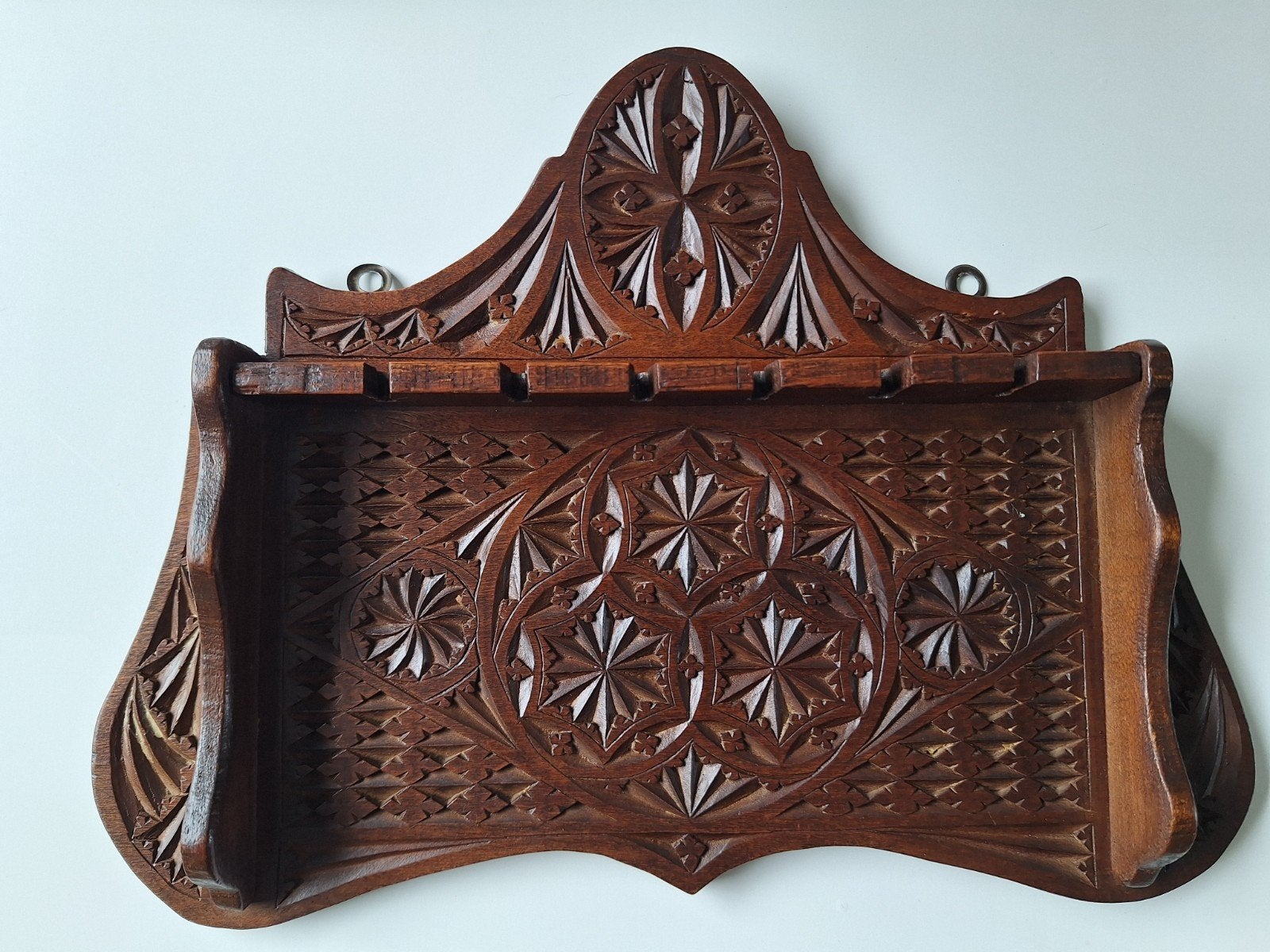 Antiek gesneden houten theelepelrekje, Antiek en Kunst, Ophalen