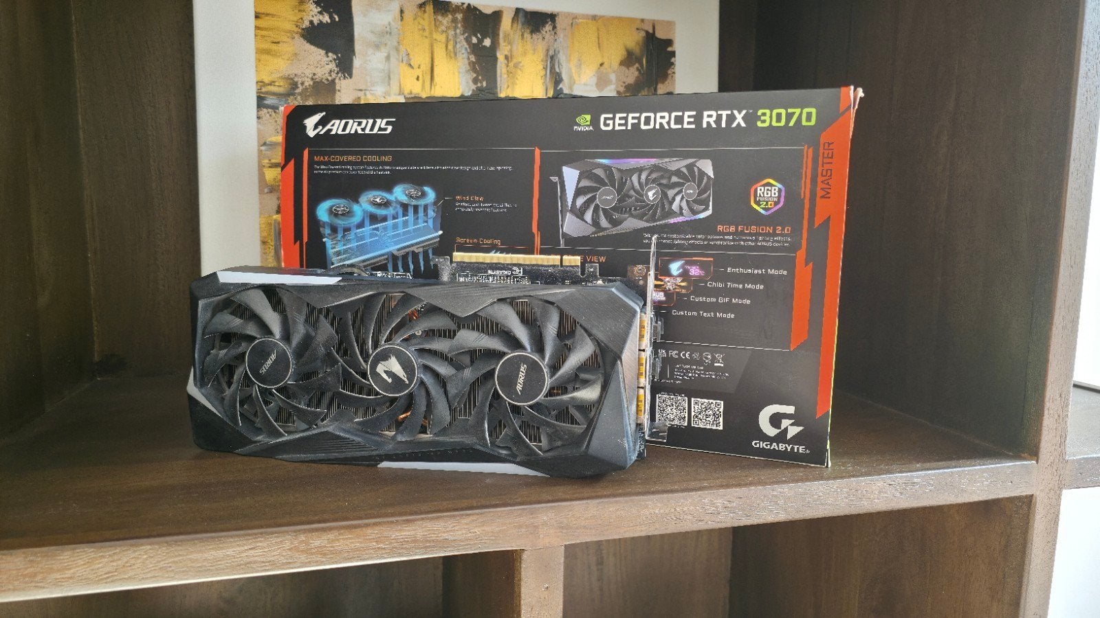 Geforce RTX 3070 Aorus Master met LCD en RGB (doos verkleurd, Computers en Software, Videokaarten, Ophalen, Gebruikt, GDDR6, PCI-Express 4