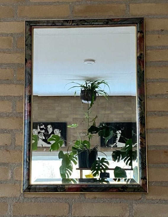 Vintage spiegel 45x65 met bloemrijke lijst, Huis en Inrichting, Ophalen, Minder dan 50 cm, Zo goed als nieuw, Minder dan 100 cm