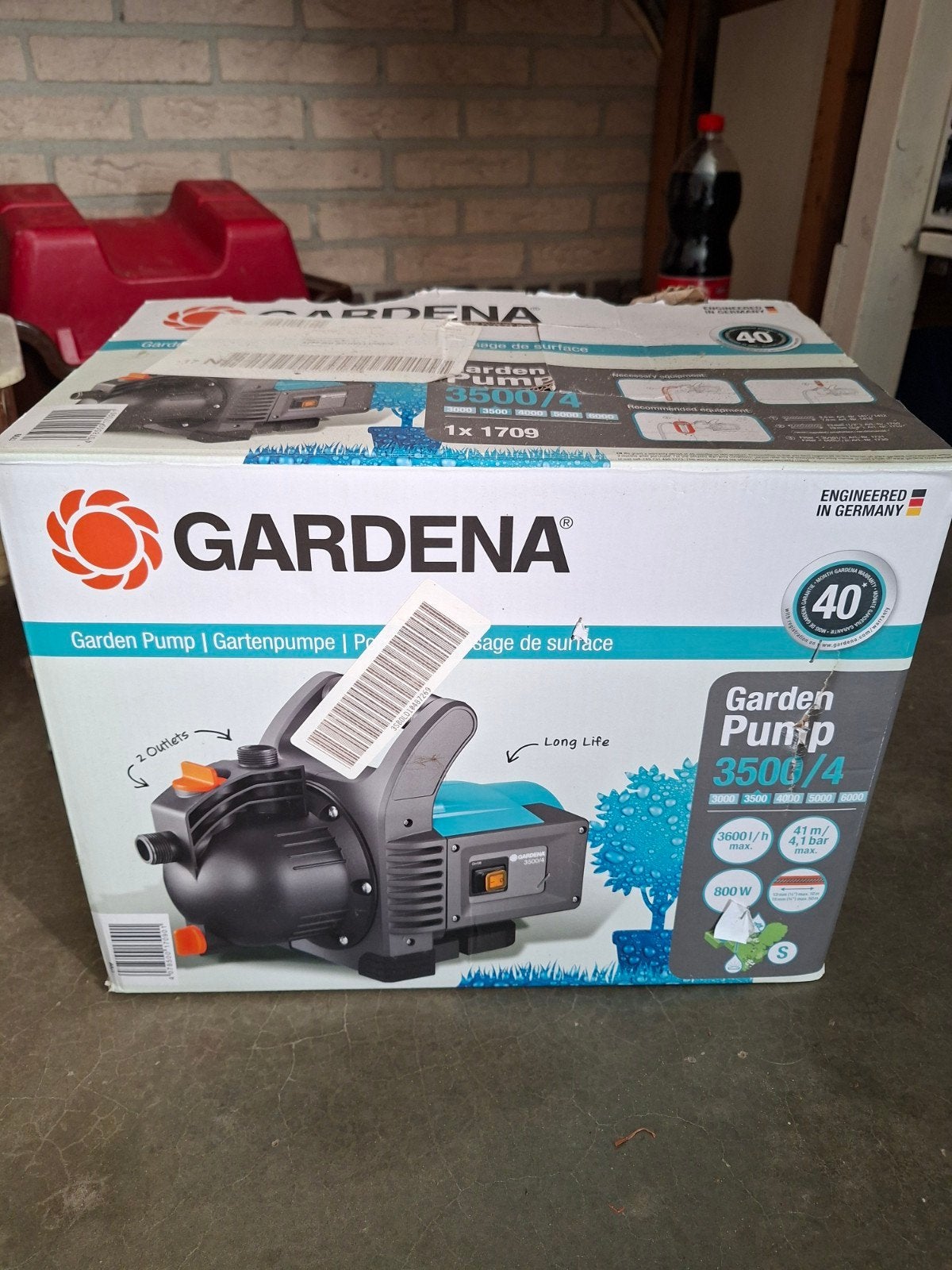 Gardena Tuinpomp 3500/4 - Krachtige en betrouwbare pomp, Ophalen, Zo goed als nieuw, Elektrisch, Besproeiingspomp