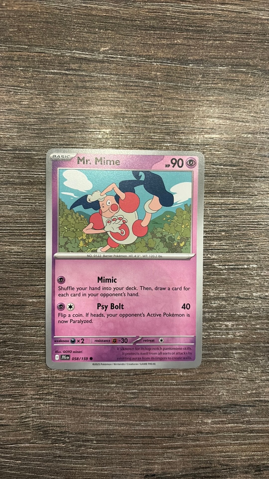 JTG Mr. Mime 058/159, Ophalen of Verzenden, Zo goed als nieuw