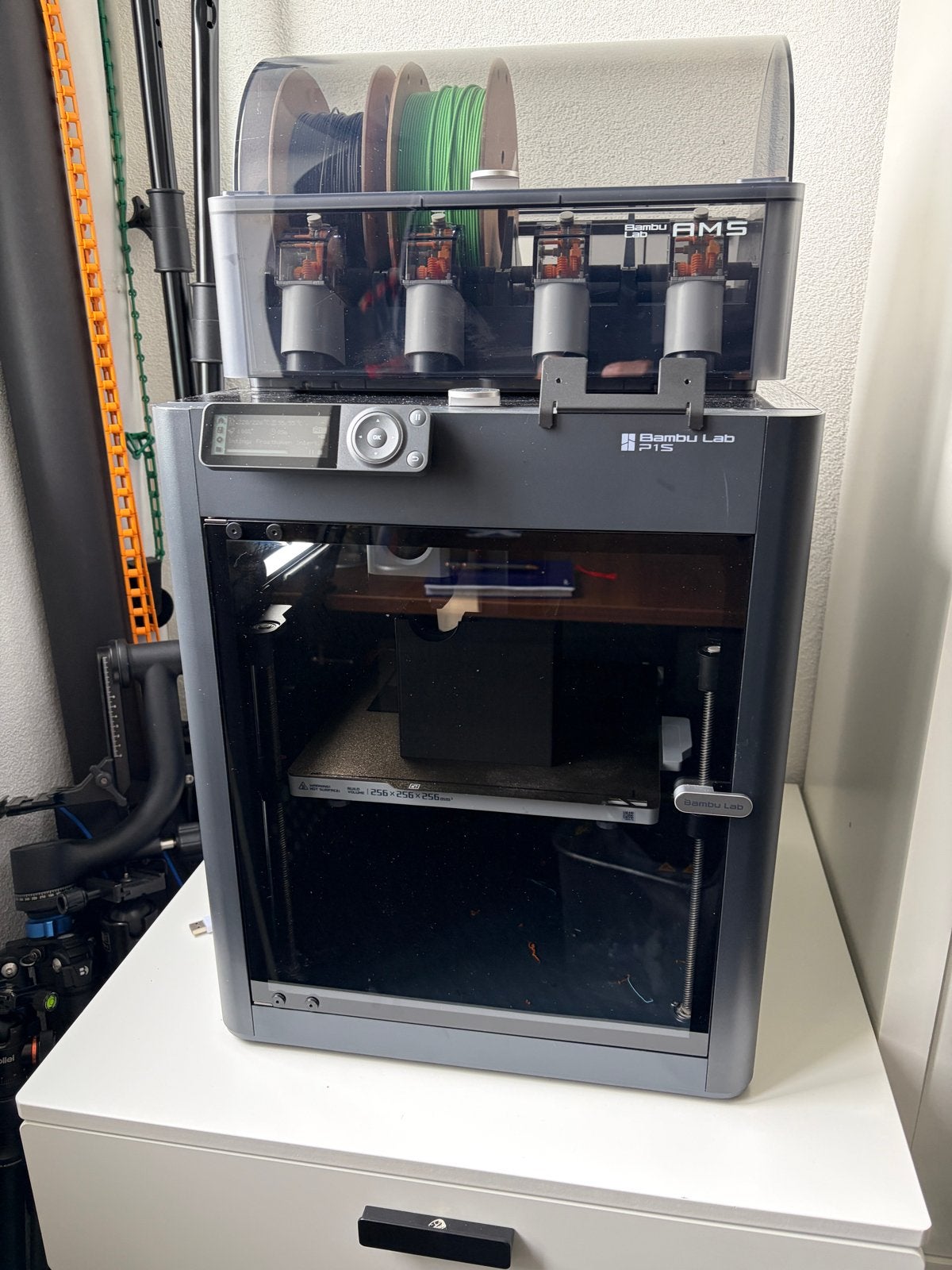 Bambu Lab P1S 3D-printer met AMS en accessoires, Computers en Software, Ophalen, Ingebouwde Wi-Fi, Zo goed als nieuw, 3 of meer