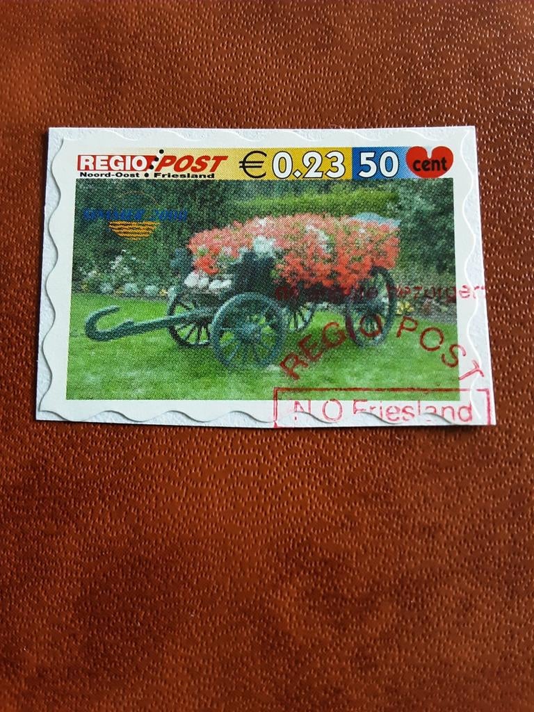 Regiopost.  Boerenwagen  met bloemen. 0,23#50 ( gest), Ophalen of Verzenden