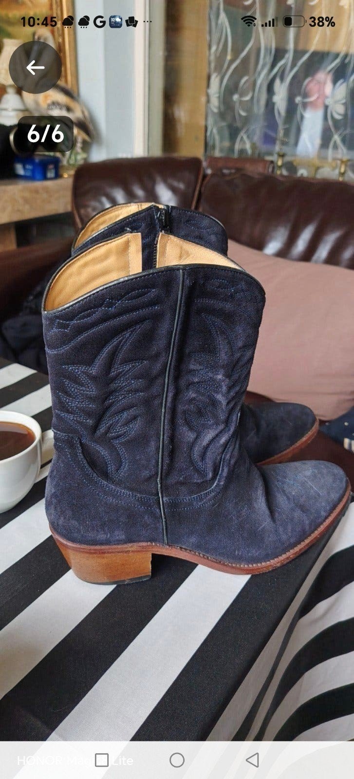 Perlita Peaches Goodyear Welted cowboylaarzen, Perlita Peaches, Blauw, Lage of Enkellaarzen, Ophalen of Verzenden