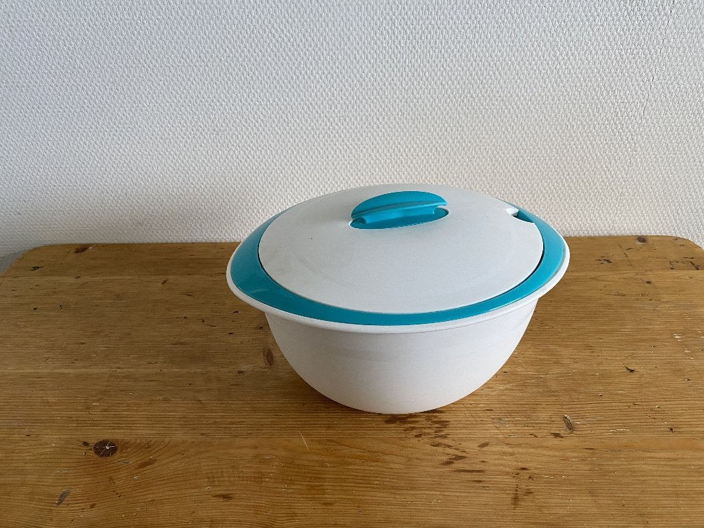 Grote Dubbelwandige Tupperware Schaal ( 4,3 liter ), Ophalen of Verzenden, Gebruikt, Wit, Schaal