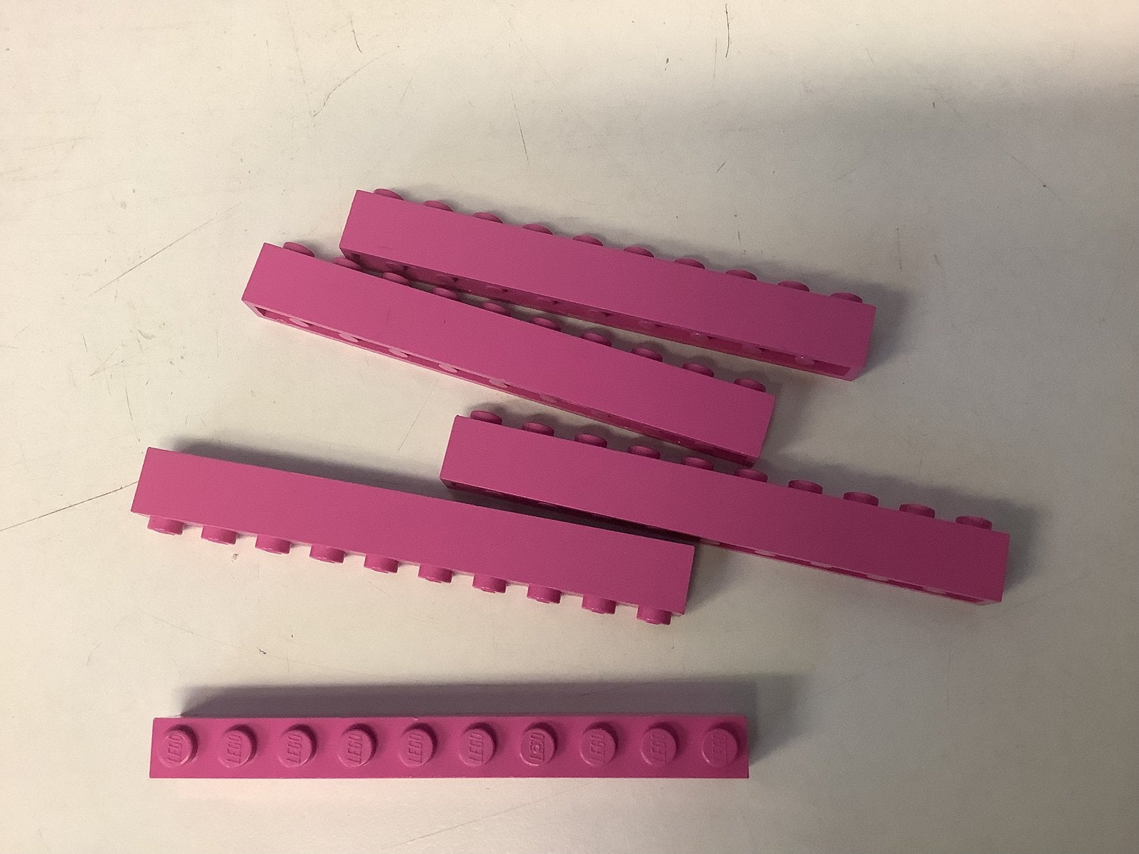 Lego steen 1x10 donker roze, Ophalen of Verzenden, Gebruikt, Losse stenen, Lego