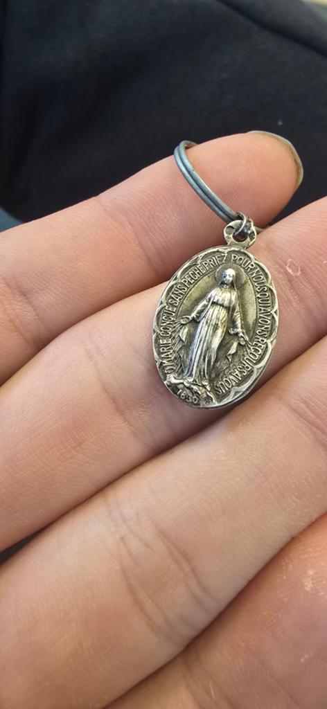 Maria hanger 1830 oud orgineel, Ophalen of Verzenden, Zilver, Overige materialen