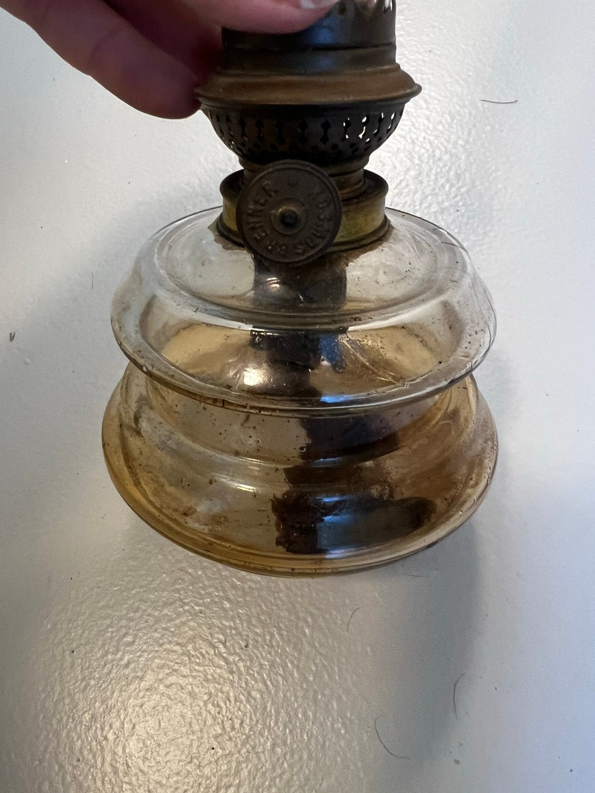 Antieke glazen olielsmp, Ophalen of Verzenden