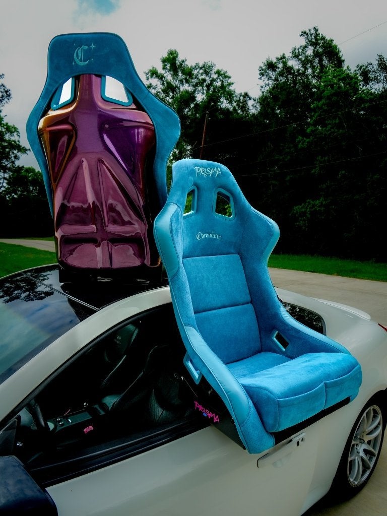NRG Prisma Chromatic Teal blauw neochrome suede Kuipstoel