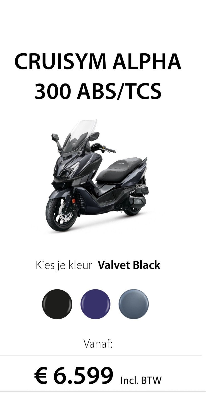Cruisym Alpha 300 ABS/TCS, Overige modellen, 300 cc, Elektrisch, Nieuw