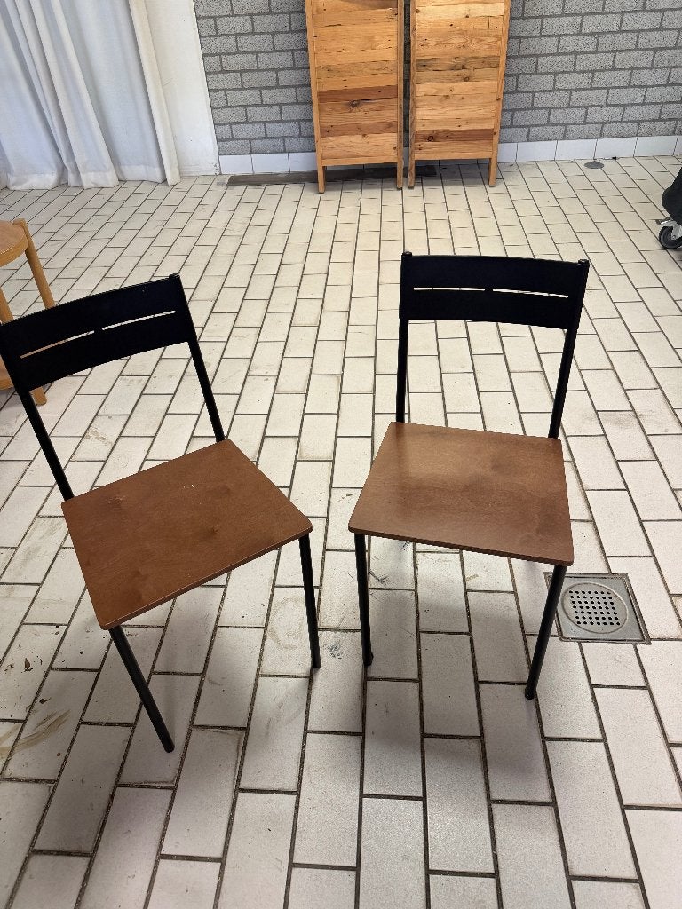 IKEA SANDSBERG tafel 67x67 cm + 2 stoelen, zwart, Huis en Inrichting, Ophalen, Gebruikt, 50 tot 100 cm, Vierkant