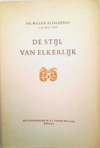 Asselbergs - De stijl van Elkerlijk, Ophalen of Verzenden, Gelezen