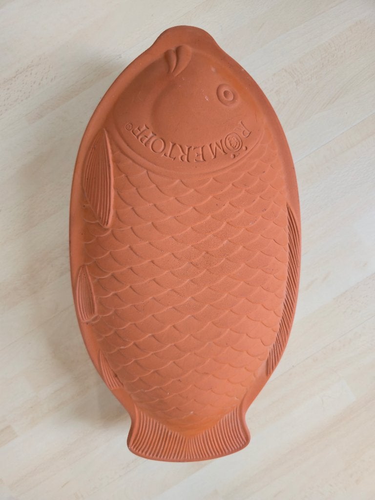 Römertopf Visbraadslede - Terracotta Ovenschaal, Overige typen, Ophalen of Verzenden, Zo goed als nieuw, Steen/keramiek