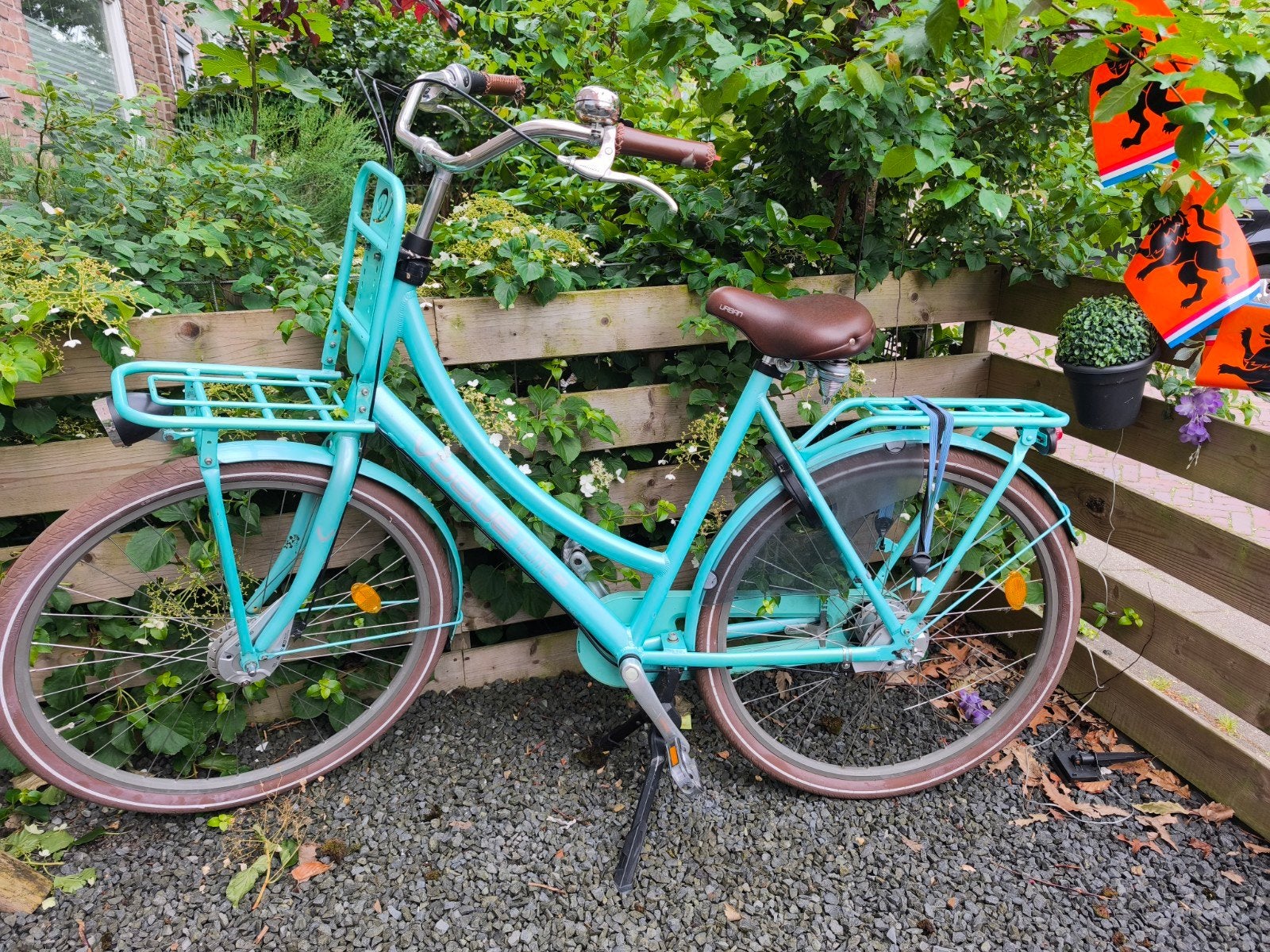 Gebruikte turquoise fiets met 8 versnellingen, Fietsen en Brommers, Fietsen | Dames | Damesfietsen, Ophalen, Gebruikt, Versnellingen