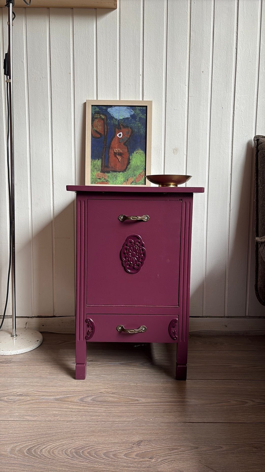 Vintage restyled kastje Franse brocante, Ophalen, Zo goed als nieuw, Minder dan 45 cm, 70 cm of meer