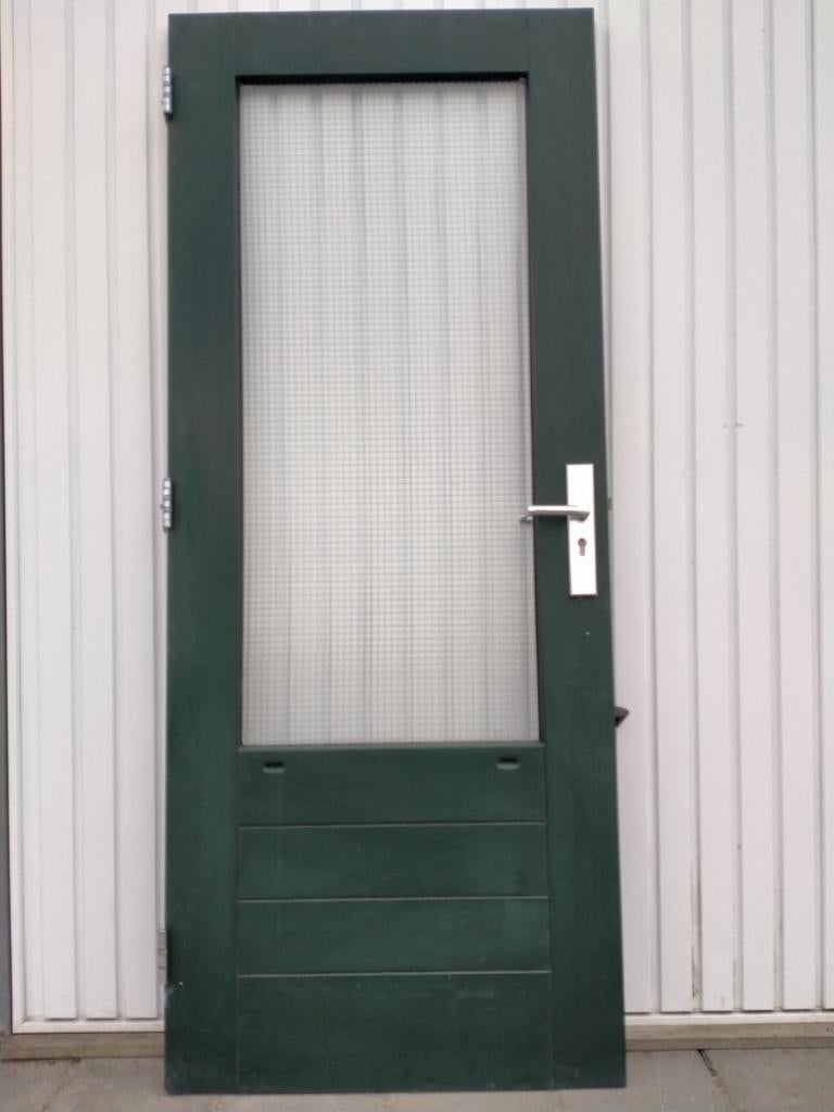 Hard houten buiten deuren met veiligheids glas, 80 tot 100 cm, Ophalen of Verzenden, 200 tot 215 cm, Glas