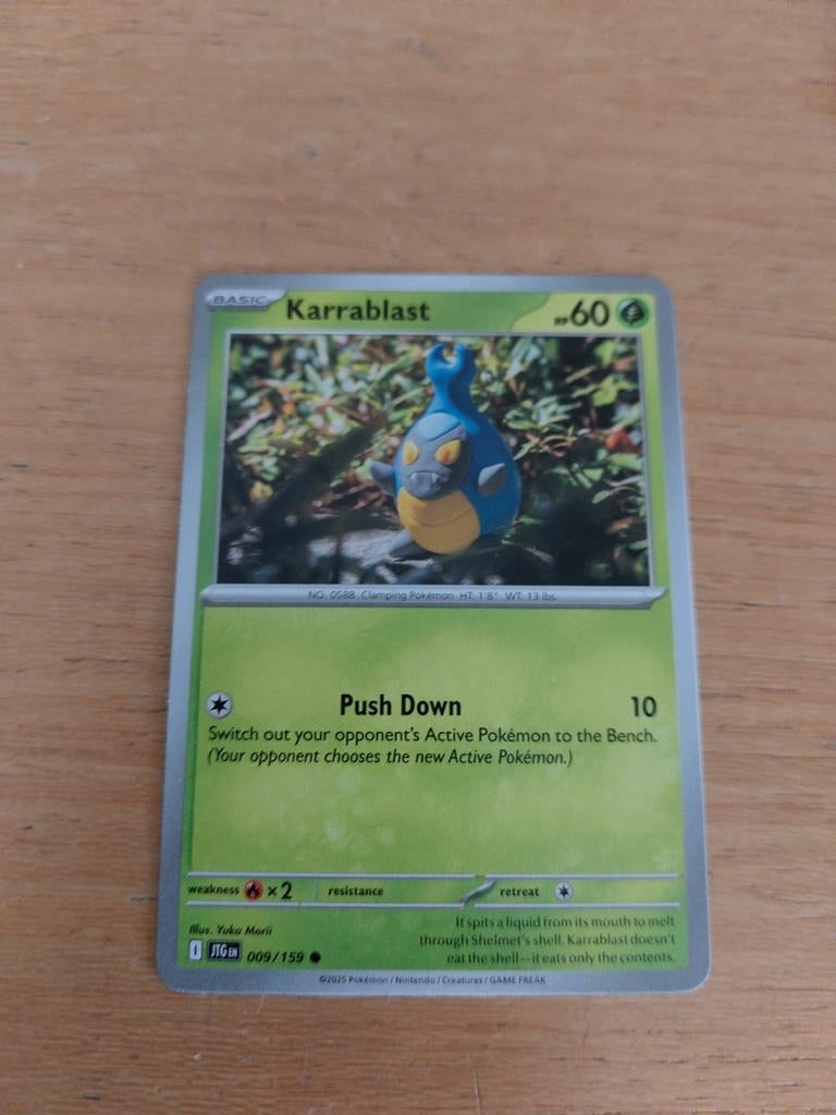 Karrablast Pokémon Kaart - Basic - 009/159, Ophalen of Verzenden, Gebruikt, Losse kaart