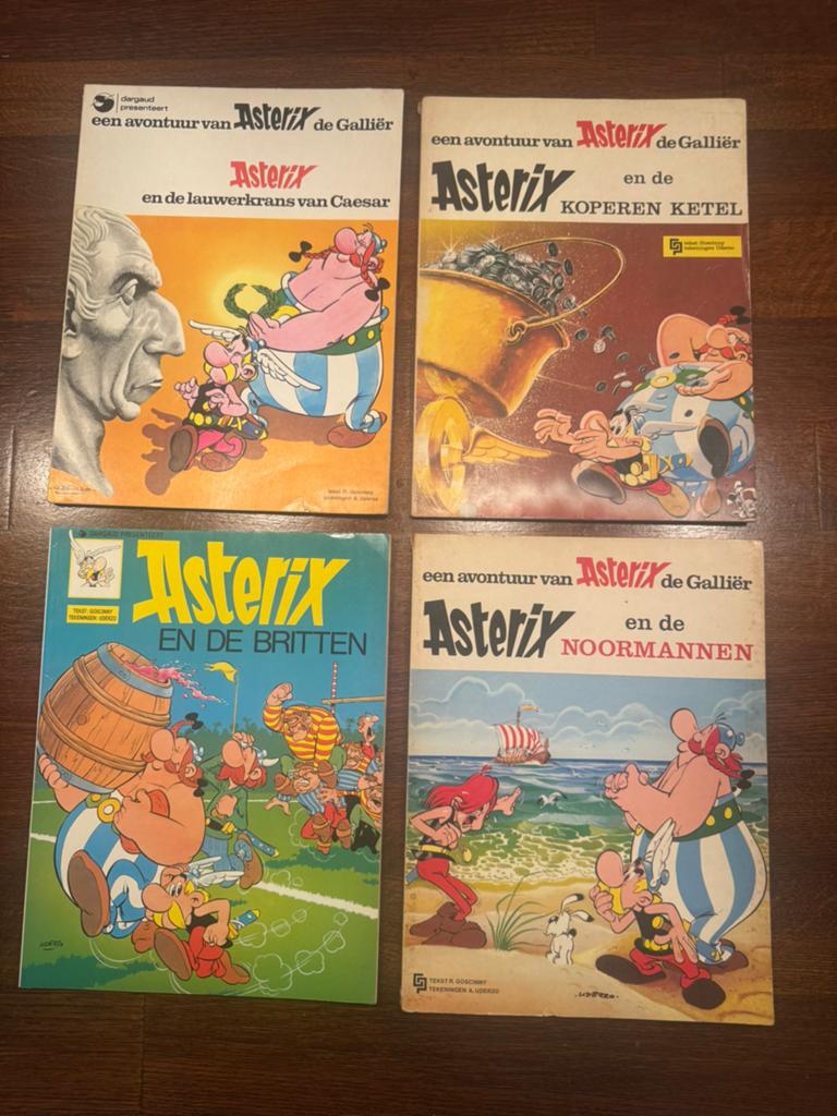 4x Vintage Asterix | Britten, Noormannen, Ketel & Caesar, Meerdere stripboeken, Ophalen of Verzenden, Zo goed als nieuw