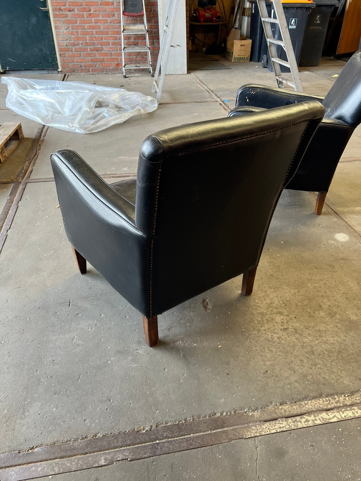 2x Leten stoelen, Huis en Inrichting, Fauteuils, Ophalen, Gebruikt, 75 tot 100 cm, 50 tot 75 cm