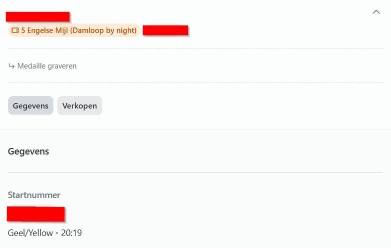 Startbewijs Damloop by Night – 5 Engelse Mijl, Tickets en Kaartjes, Evenementen en Festivals, Eén persoon