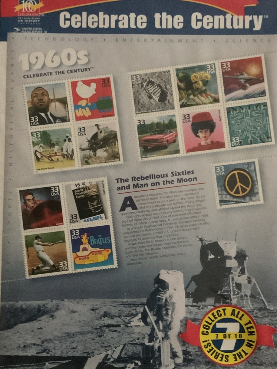 USA Postzegels Celebrate the Century 1960s (7 van 10), Postzegels en Munten, Ophalen of Verzenden, Postfris, Overige thema's