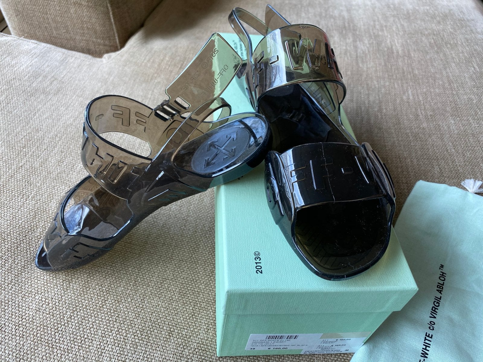 Off-White Zip Tie Jelly Sandalen Zwart Maat 39, Verzenden, Zwart, Nieuw, Sandalen of Muiltjes